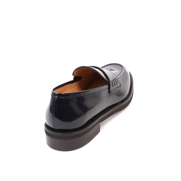 Luca Grossi 484 Navy Blue Patent Leather Classic Loafer Flat Shoe - Picture 4 of 8